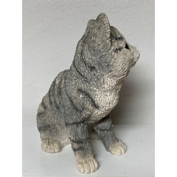 VTG United Design Co Sandicast Stone Critters Cat Tabby Gray White SC- 354 Green - Picture 7 of 9